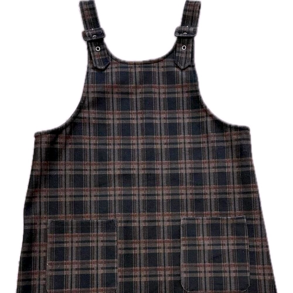 Women’s Cute Goth Plaid Overall Dress Size Large